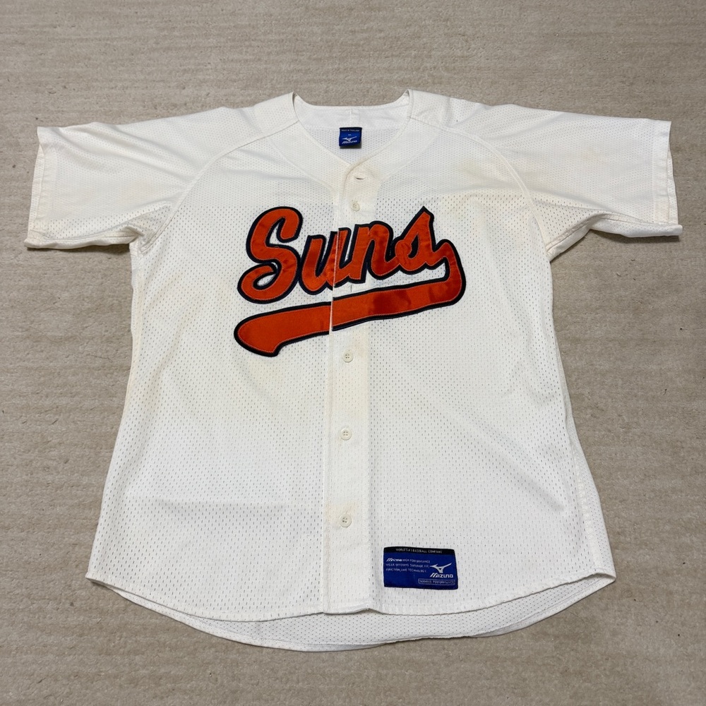 Vintage SUNS Baseball Jersey Mizuno Authentic Men's XL White Orange